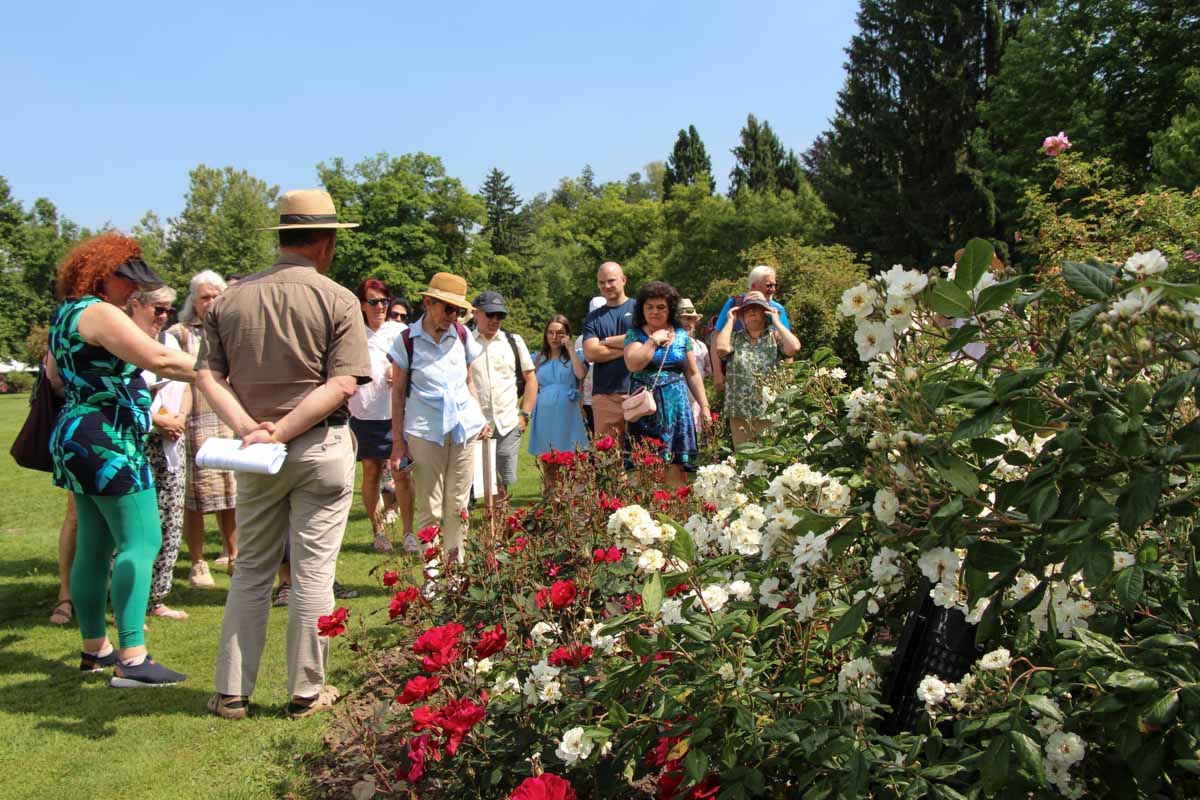 Ogled rozarija s člani društva ljubiteljev vrtnic